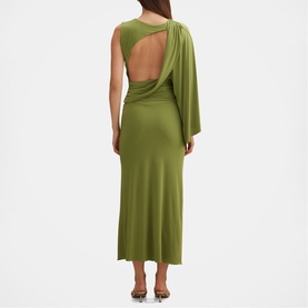 Fleur Cape Shoulder Flared Dress