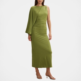 Fleur Cape Shoulder Flared Dress