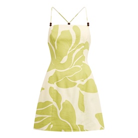 Isla Beaded Floral Mini Flared Dress