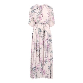 Jodie Floral Cape Flared Dress