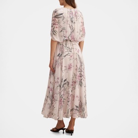 Jodie Floral Cape Flared Dress
