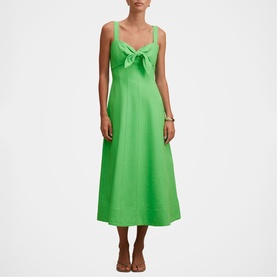 Kara Tie Front Flared Dress