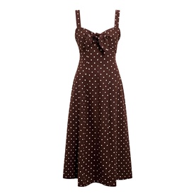Kara Petite Polka Dot Flared Dress