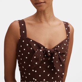 Kara Petite Polka Dot Flared Dress