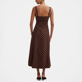 Kara Petite Polka Dot Flared Dress