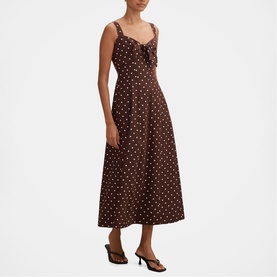 Kara Petite Polka Dot Flared Dress