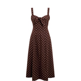Kara Petite Polka Dot Flared Dress