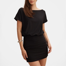 Kiara Tipped Draped Mini Fitted Dress