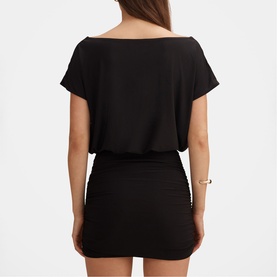 Kiara Tipped Draped Mini Fitted Dress