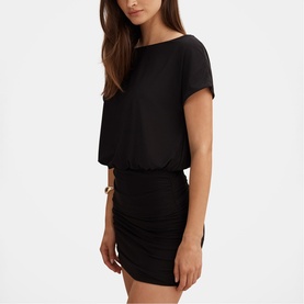 Kiara Tipped Draped Mini Fitted Dress