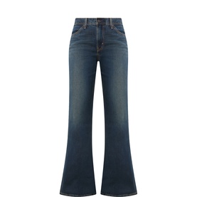 Puddle Snap Flared Leg Jeans