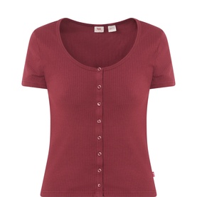 Austen Ribbed Button-Up Top