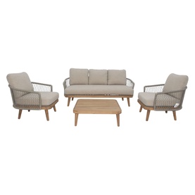 Ophelia Garden 4-Piece Lounge Set Latte & Woven Sand