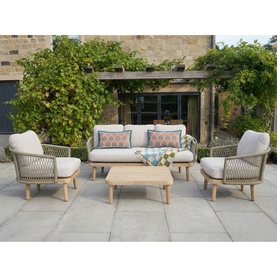 Ophelia Garden 4-Piece Lounge Set Latte & Woven Sand