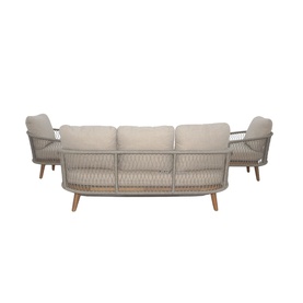 Ophelia Garden 4-Piece Lounge Set Latte & Woven Sand