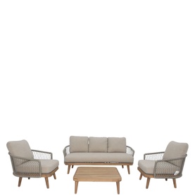 Ophelia Garden 4-Piece Lounge Set Latte & Woven Sand