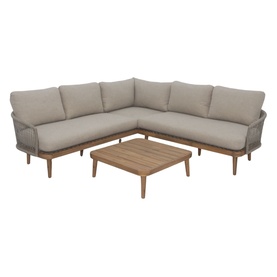 Ophelia Garden Corner 3-Piece Dining Set Latte & Woven Sand