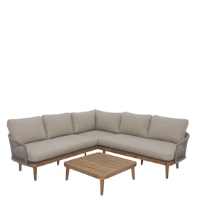 Ophelia Garden Corner 3-Piece Dining Set Latte & Woven Sand