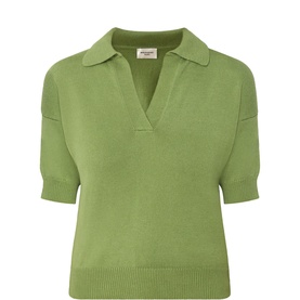 Albero Open Collar Knitted Polo Shirt
