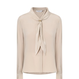 Dry Bow-Neck Silk Blouse