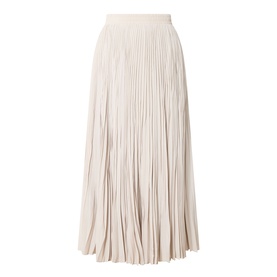 Max Mara Weekend ivory pleated midi skirt with elasticated waist, 100% polyester with full-length accordion pleating