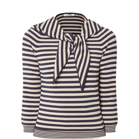Fenice Scarf-Detail Striped Sweater