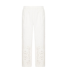 Guiliva Lace Cut-Out Wide-Leg Trousers