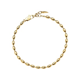 Missoma gold oval bead chain bracelet with lobster clasp fastening and extender chain