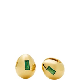 Molten Gemstone Dome Small Hoop Earrings