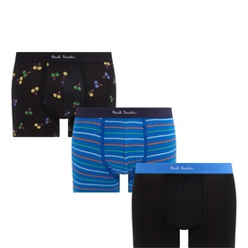 Three-Pack Striped Logo Boxer Briefs