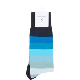 Gradient Stripe Logo Socks