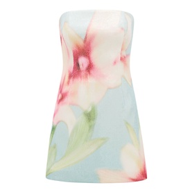 Ria Floral Sequin Mini Strapless Dress
