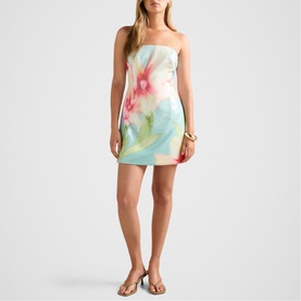 Ria Floral Sequin Mini Strapless Dress