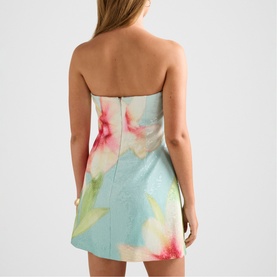 Ria Floral Sequin Mini Strapless Dress