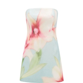 Ria Floral Sequin Mini Strapless Dress