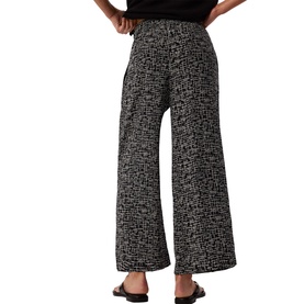 Grid Wide Leg Cropped Trousers
