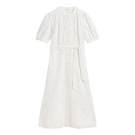 Amani Embroidery Belted Flared Dress