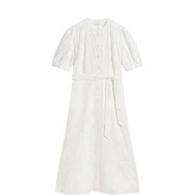 Amani Embroidery Belted Flared Dress