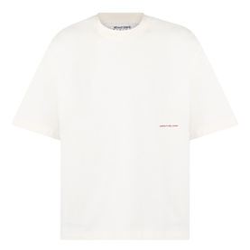 About:Blank Oblique Logo T-Shirt in oat, relaxed fit, round neckline, short sleeves, small logo print at chest