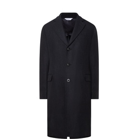 Herringbone Long Wool Coat