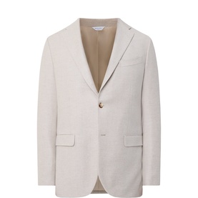 Herringbone Single-Breasted Blazer
