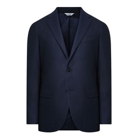 Flannel Single-Breasted Suit Jacket