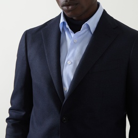 Flannel Single-Breasted Suit Jacket