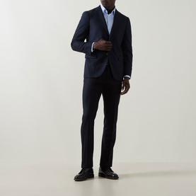 Flannel Single-Breasted Suit Jacket