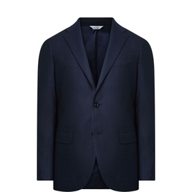 Flannel Single-Breasted Suit Jacket