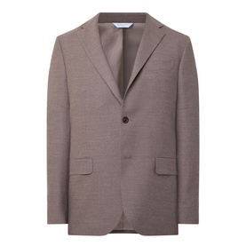 Boglioli beige wool single-breasted blazer jacket, notch lapels, one-button fastening, flap pockets
