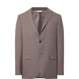Flannel Single-Breasted Blazer