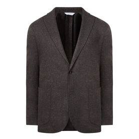 Boglioli brown single-button wool-blend blazer jacket with notch lapels and patch pockets