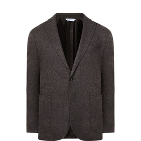 Textured Single-Breasted Suit Jacket