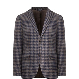 Houndstooth Single-Breasted Suit Jacket